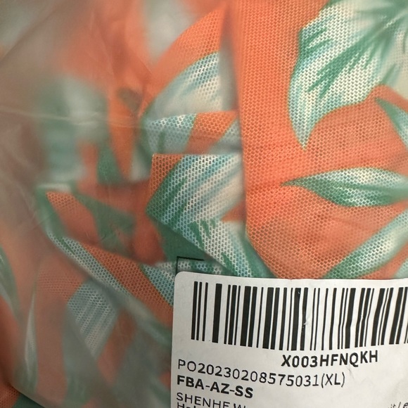 SHENHE Women's 3 Piece Swimsuit Leaf Print Halter Drawstring Side Bikini Set wi - Picture 7 of 7